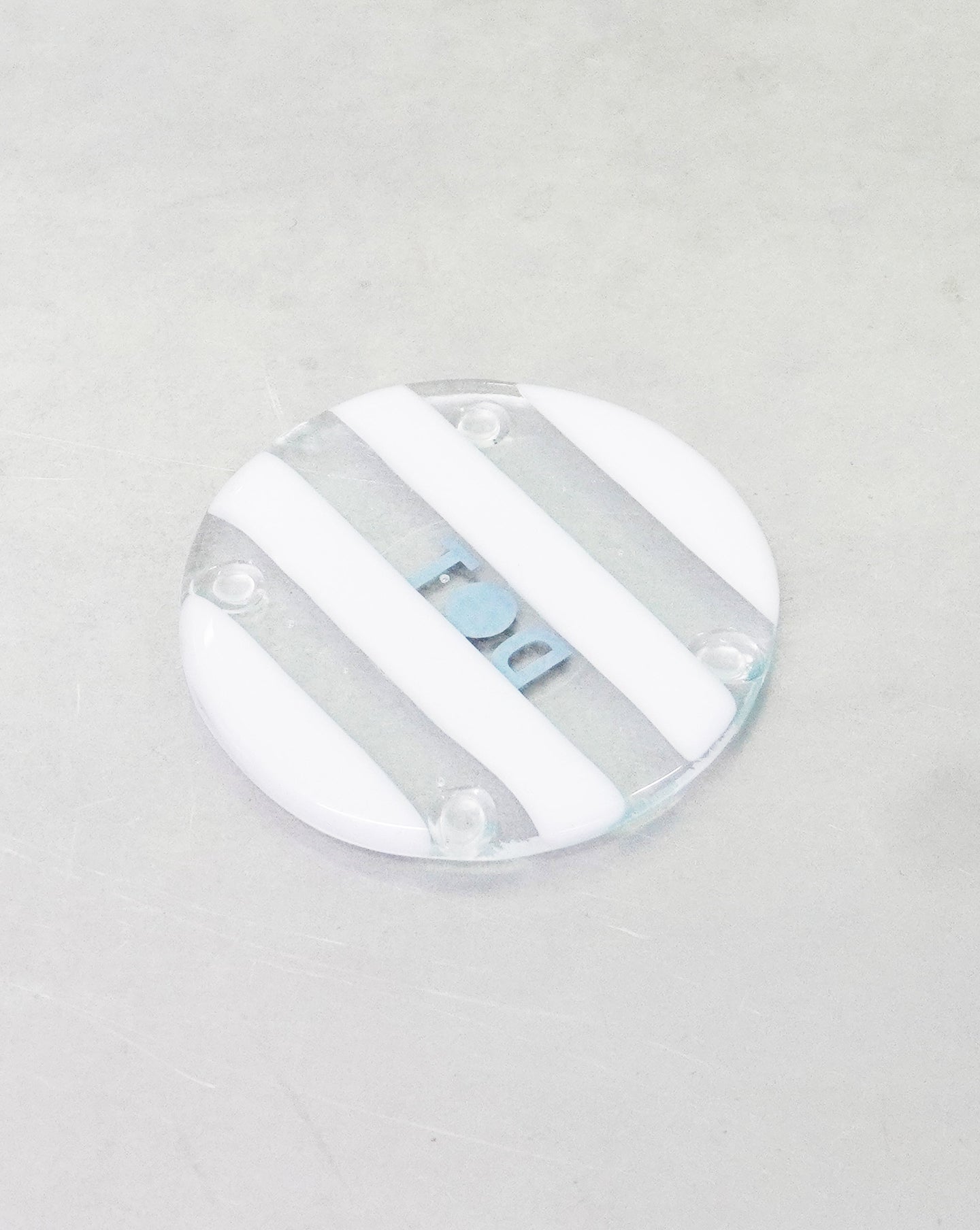 Dot - White/Clear Stripey Glass Coaster